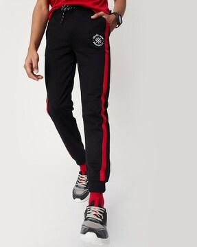 striped joggers with insert pockets