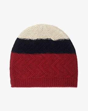 striped knitted cap
