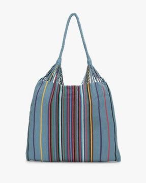 striped knitted handbag