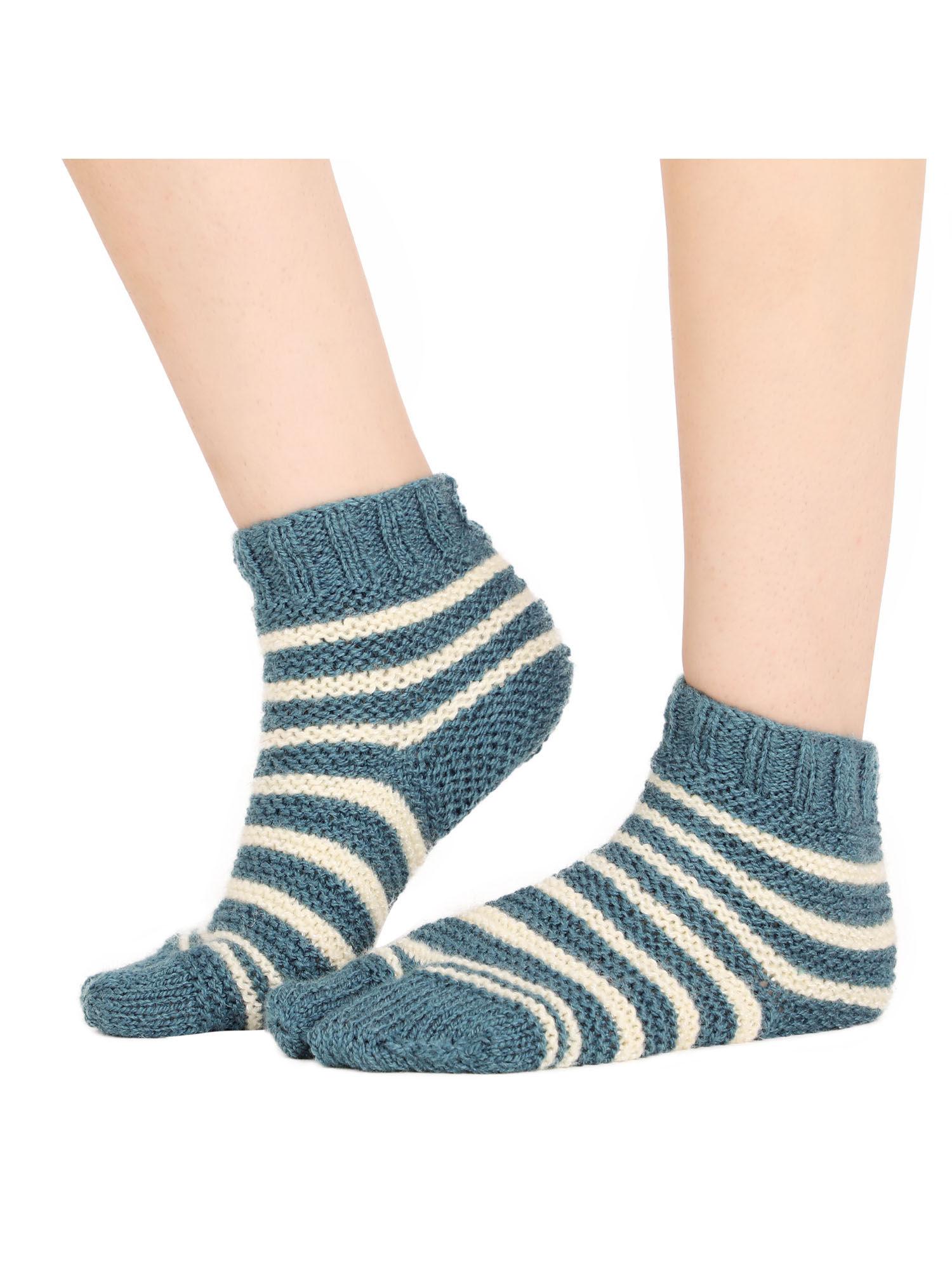striped knitted thermal thumb socks