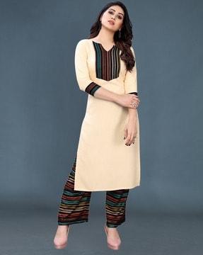 striped kurta suit set