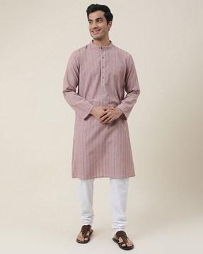 striped kurta with mandarine collar