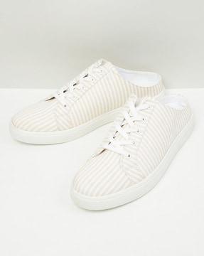 striped lace-up canvas shoes