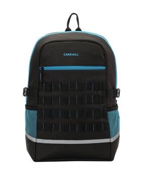 striped laptop backpack with adjustable straps