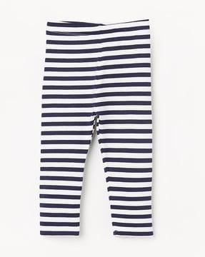 striped leggings with elasticated waist