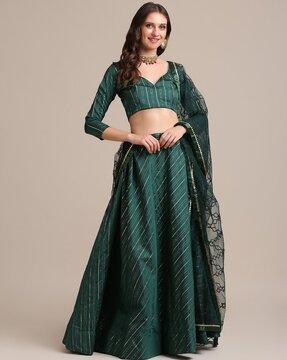 striped lehenga choli set with dupatta