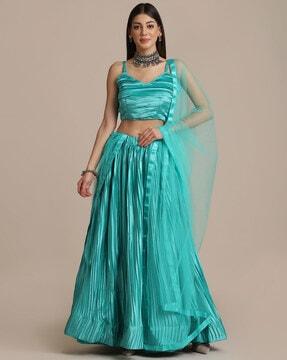 striped lehenga choli set with dupatta