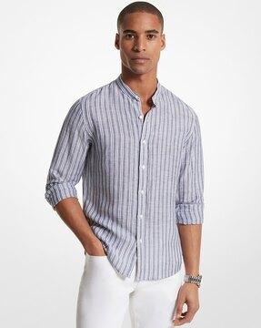striped linen oxford shirt