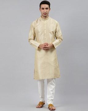 striped long kurta with insert pocket