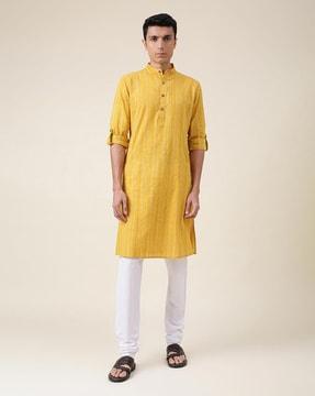 striped long kurta with side slits