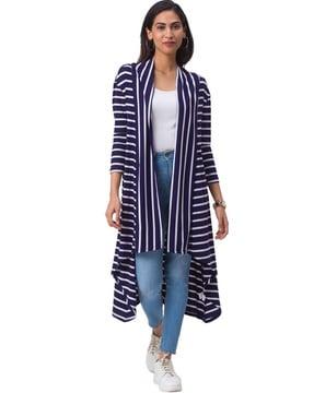 striped long-length  shrug