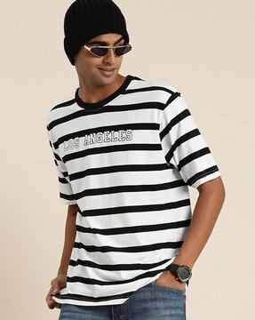 striped loose fit crew-neck t-shirt