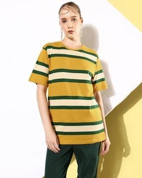 striped loose fit round-neck t-shirt