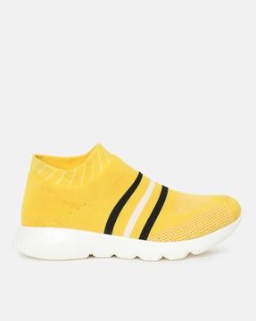 striped low-top slip-on training shoes