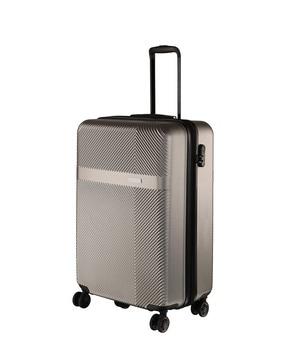 striped luggage bag with number lock