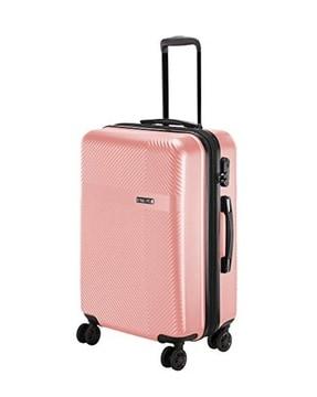 striped luggage bag with number lock