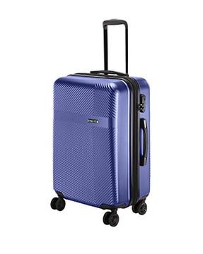 striped luggage bag with number lock