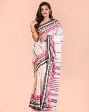 striped madhyamoni traditional saree