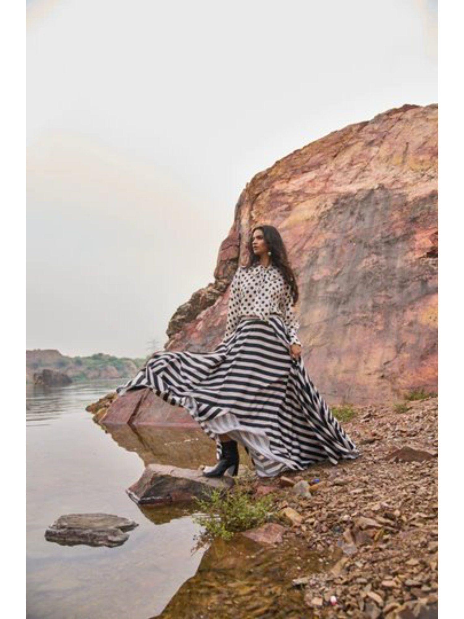 striped maxi skirt