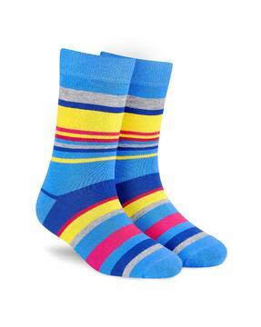 striped mid calf-length  socks