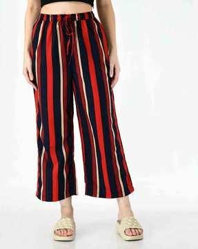 striped mid-calf length palazzos