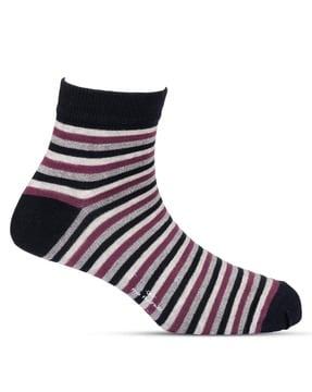 striped mid-calf length socks