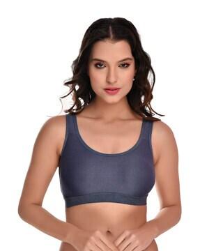 striped non-wired non-padded bra