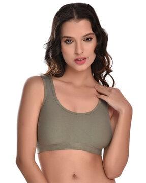 striped non-wired non-padded bra