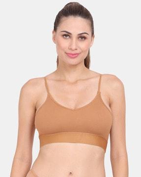 striped non-wired sports bra