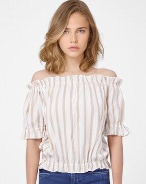 striped off-shoulder top