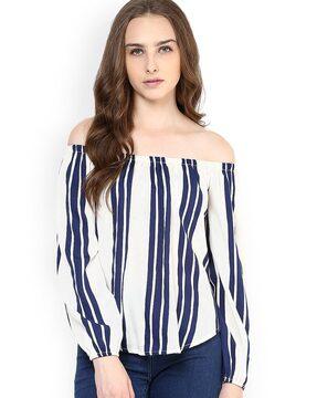 striped off-shoulder top