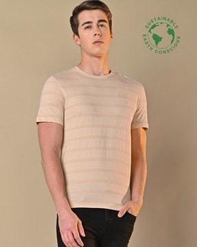 striped organic cotton crew-neck t-shirt