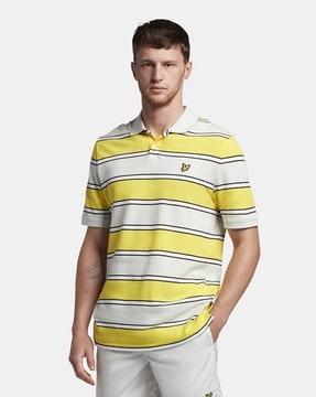 striped organic cotton polo t-shirt