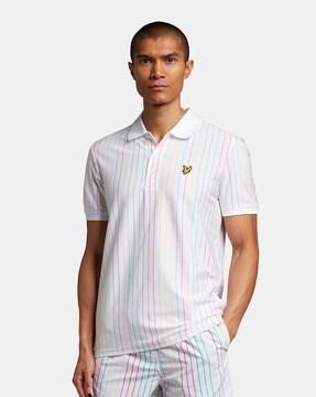 striped organic cotton polo t-shirt