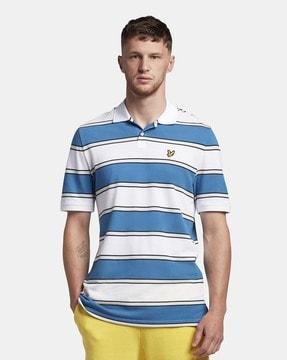 striped organic cotton polo t-shirt