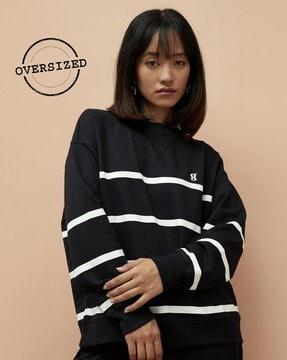 striped oversized fit sweatshirt