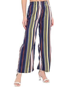 striped palazzo with elasticated waist