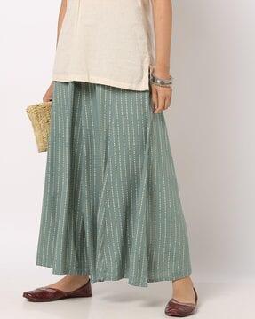 striped palazzos with elasticated drawstring waist