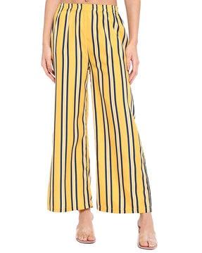 striped palazzos with elasticated waist