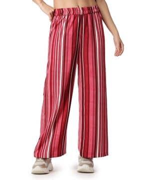 striped palazzos with elasticated waist