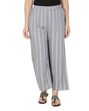 striped palazzos with elasticated waistband