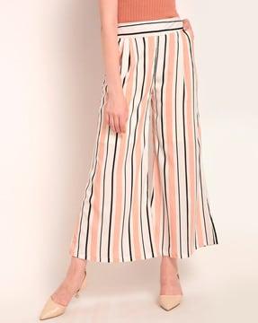 striped palazzos with insert pockets