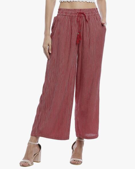 striped palazzos with insert pockets