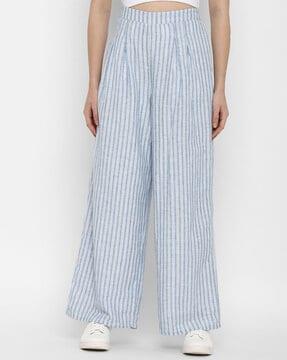 striped palazzos with insert pockets