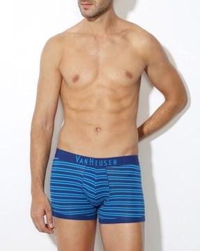 striped panelled low-rise trunks