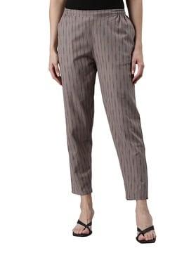 striped pants with elasticated waist