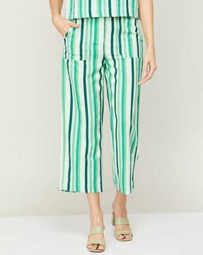 striped pants with insert pockets