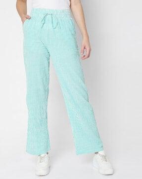 striped pants with waist tie-up