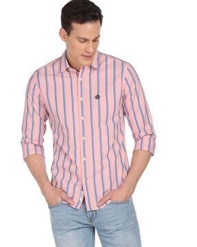 striped patch pocket shirt