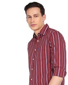 striped patch pocket shirt